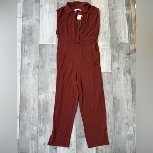Women’s Free People FP Beach Carousel Ribbed Jumpsuit Small Wine NWT